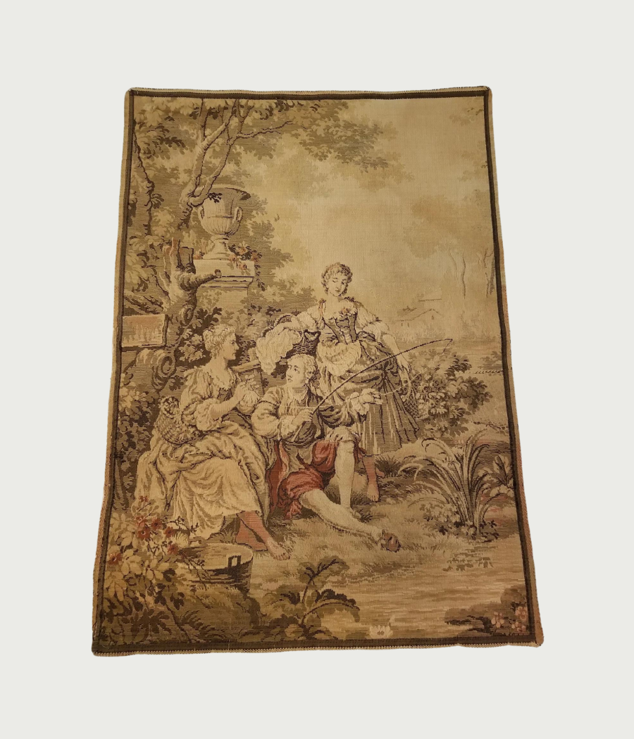 Large Antique Tapestry 18th Century Scene Made in Belgium images